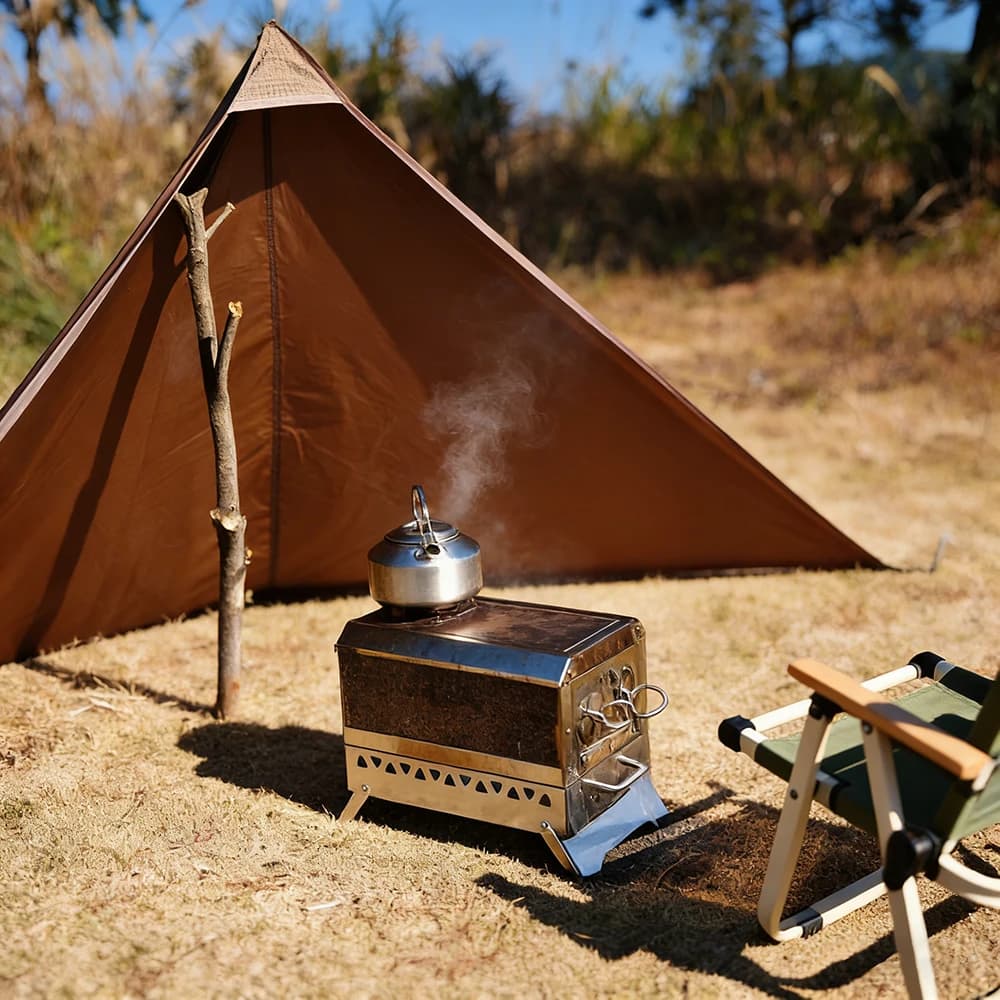 حاجز رياح للموقد واقي رياح للتخييم معدات تخييم واقي رياح للشواء في الهواء الطلق معدات مقاومة للرياح لطهي الحطب - 2