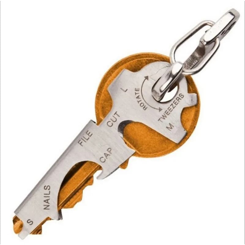 Carabiner gear 8 tool in 1 key ring quickdraw multi multitool multipurpose pocket gadget edc keychain keytool multifunction