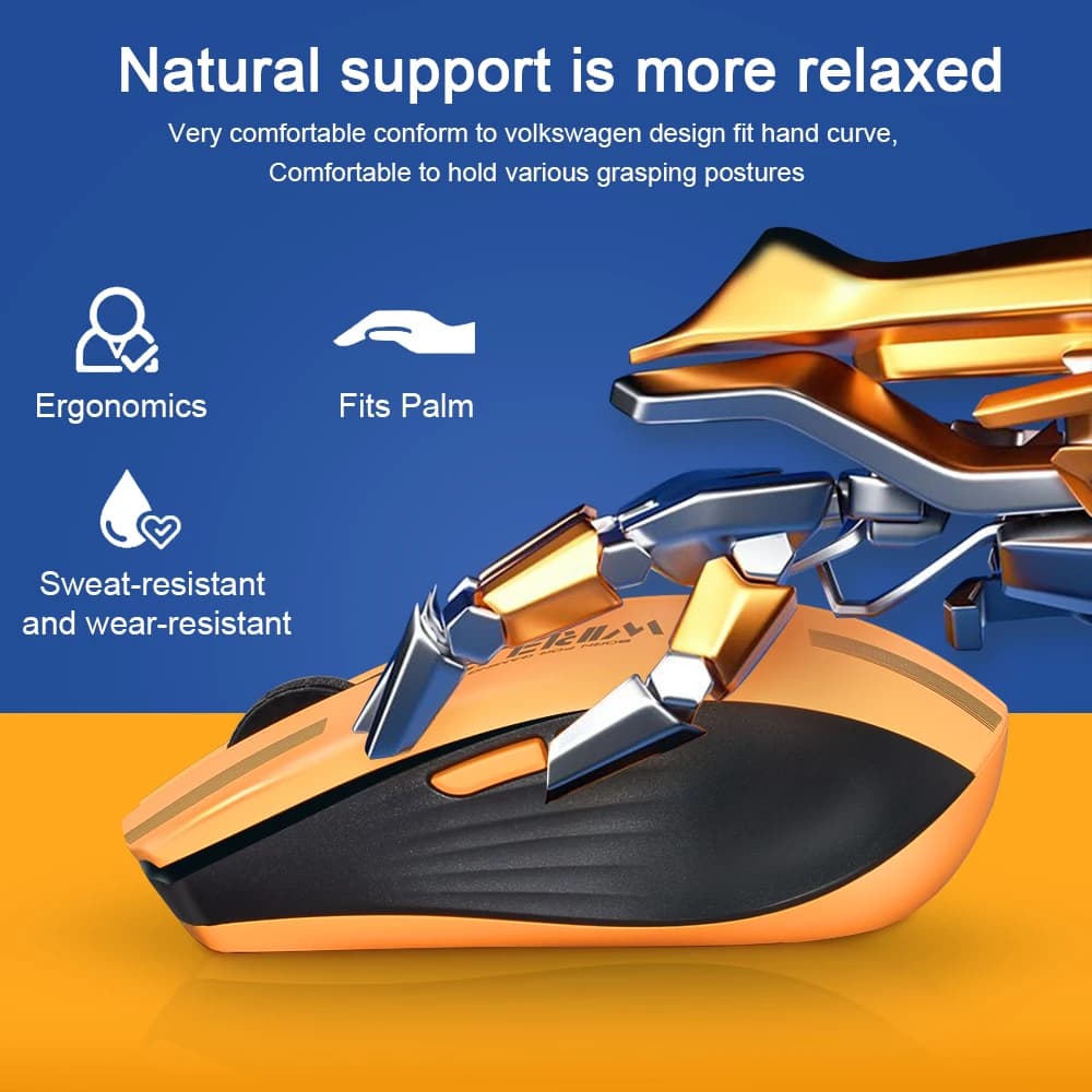 ماوس ألعاب LT-T19 مريح قابل لإعادة الشحن USB 2.4G لاسلكي إضاءة RGB ماوس للكمبيوتر المكتبي المحمول - 4