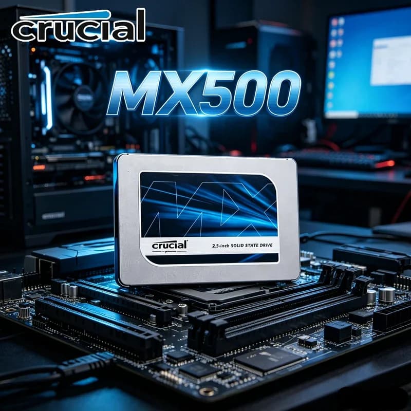 قرص صلب Crucial MX500 بسعة 240 جيجابايت/500 جيجابايت/1 تيرابايت/2 تيرابايت، 2.5 بوصة SATA SSD، تقنية 3D NAND، مناسب لأجهزة الكمبيوتر المحمولة والمكتبية وأجهزة الألعاب