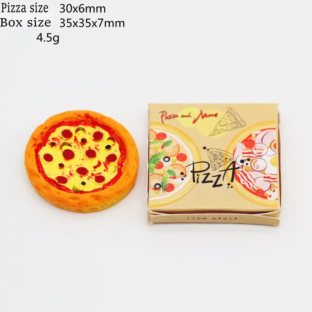 1Set 1:12 Miniature Pizza with Packing Box Model Kitchen Food Decor Toy Doll House Accessories Kids Pretend Play Toys - 6