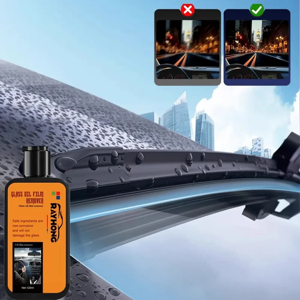 مزيل طبقة الزيت من زجاج الدراجة النارية مركب تلميع الزجاج منظف الزجاج الأمامي تلميع زجاج السيارة تنظيف النوافذ - 2
