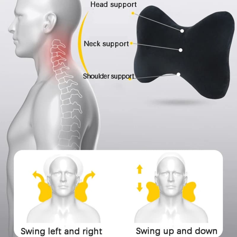 New Car Neck Headrest Pillow Memory Foam Car Seat Neck Pillow Breathable Crystal Velvet Head And Neck Support For Sleep Pillow - 3