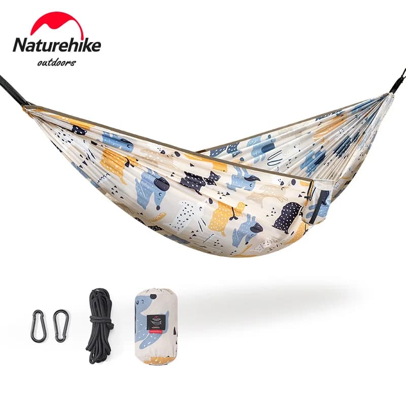 Naturehike-Parent-Child Printting Hammock Portable Single and Double Size Outdoor Camping Hiking Garden Hammock