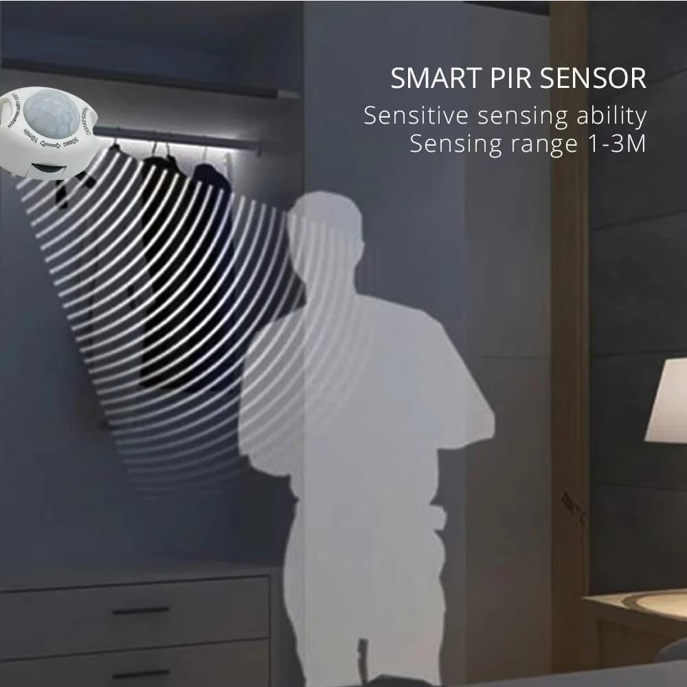 مفتاح ذكي مع مستشعر حركة بالأشعة تحت الحمراء، 5V/24V، تحكم أوتوماتيكي في شريط إضاءة LED، وحدة صغيرة، شريط لاصق - 5