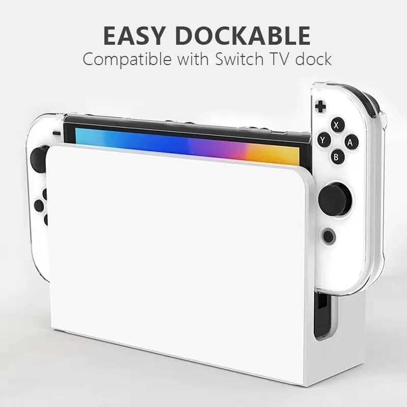 DATA FROG Crystal Protective Case Cover For Switch OLED Console Clear Hard Shell Anti-Scratch Game Console Accessories - 4