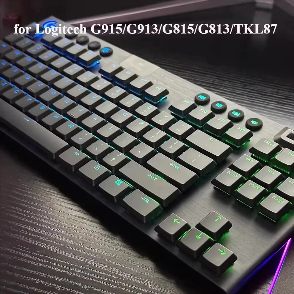 Logitech Keycaps for G915/G913/G913tkl/G813TKL Mechanical Keyboard Translucent 111 Keys US Version Includes ISO Keys - 6