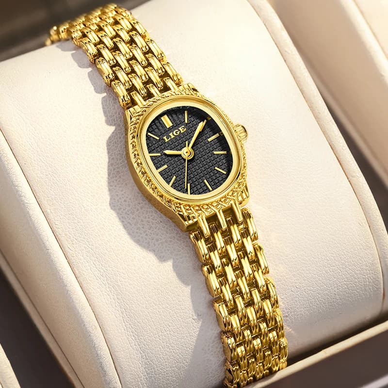 ساعات كوارتز جديدة للنساء من LIGE بسيطة فاخرة أنيقة ساعة معصم نسائية مقاومة للماء هدية للفتيات Relogio Feminino - 3