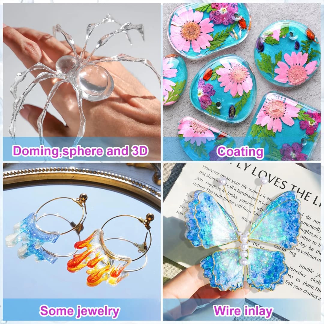 1.76oz UV Resin kits with lamp Epoxy Resin Glue  waterproof, UV-enhanced curing DIY Jewelry Making High Transparency Fast Drying High Hardness For Bonding Glass Metal Wood DIY Crafts Decor 1-5pcs. - 5