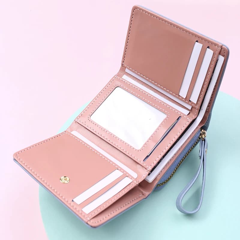 محفظة صغيرة فاخرة للنساء مع حامل بطاقات وجيب عملات من الجلد الصناعي - 6