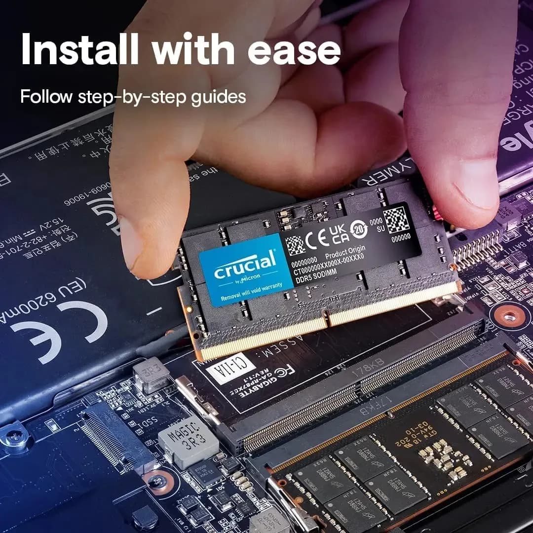 Crucial DDR5 RAM PC5 8GB 16GB 32GB 4800mhz 5600mhz laptop memory ram ddr5 module ECC error correction  262 Pin SO-DIMM - 4