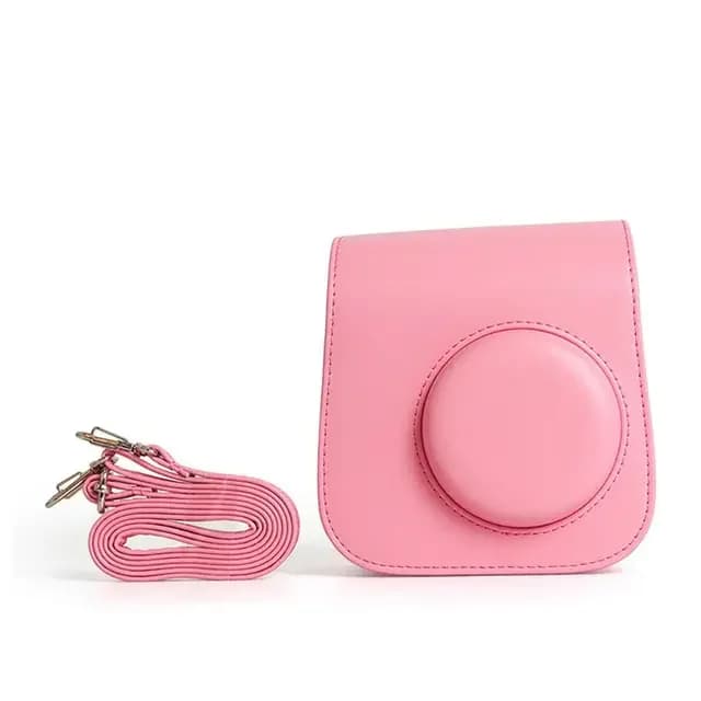 New Fujifilm Instax mini SE PU Leather Travel Protective Cover +64 Dessert Time Pink+Magnetic Photo Bag Camera Accessory Kit - 6