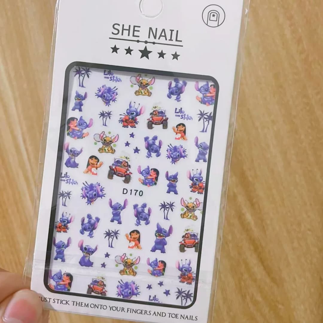 ملصقات أظافر ليلو وستيتش ملصقات أنمي زخارف أظافر رسوم متحركة ملحقات أظافر للمناكير - 4