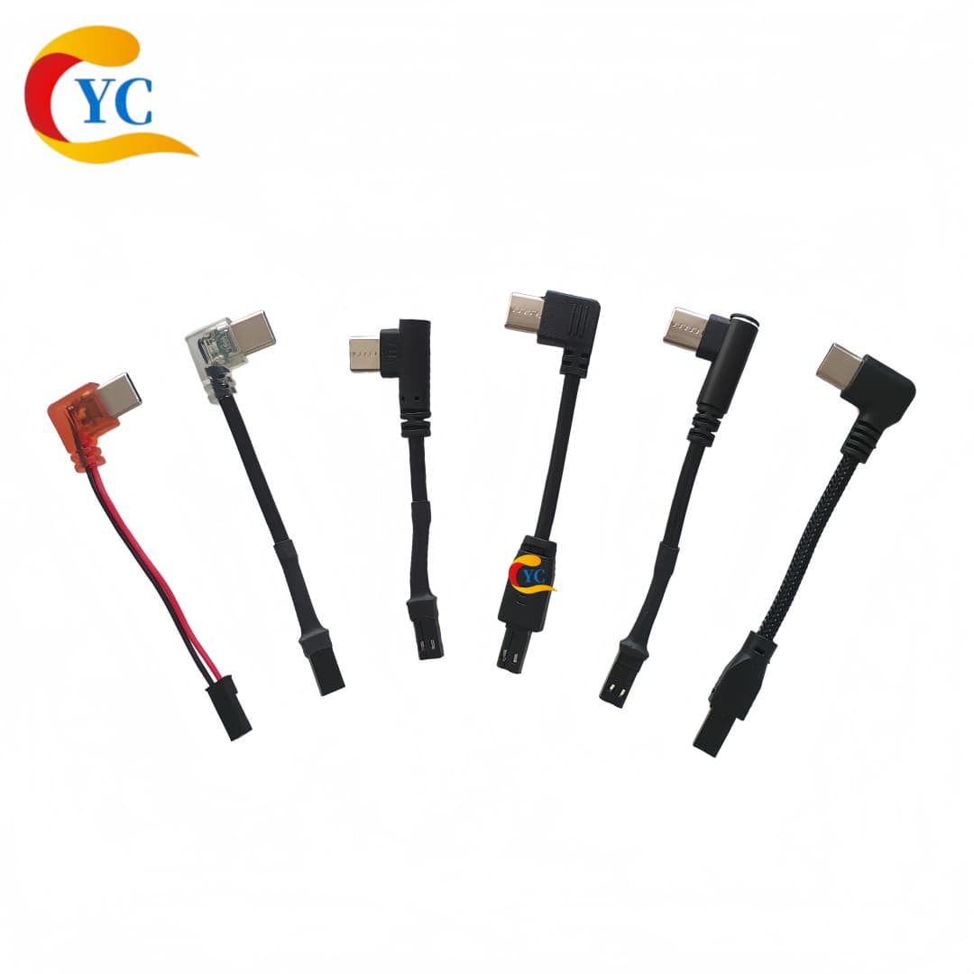 كابل شحن مائل نوع C مع موصل JST بزاوية 90 درجة، مناسب للدراجات النارية والمركبات الكهربائية