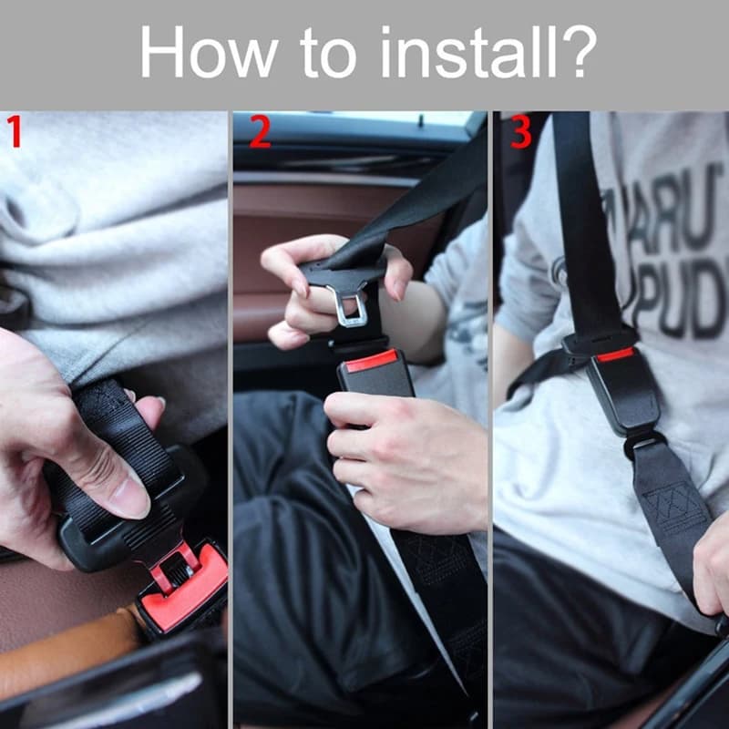 Car Seat Belt Extender Safety Seatbelt 21-22mm Long-lasting Black Seatbelt Extender Car Auto D Type With Safety Buckle - 5