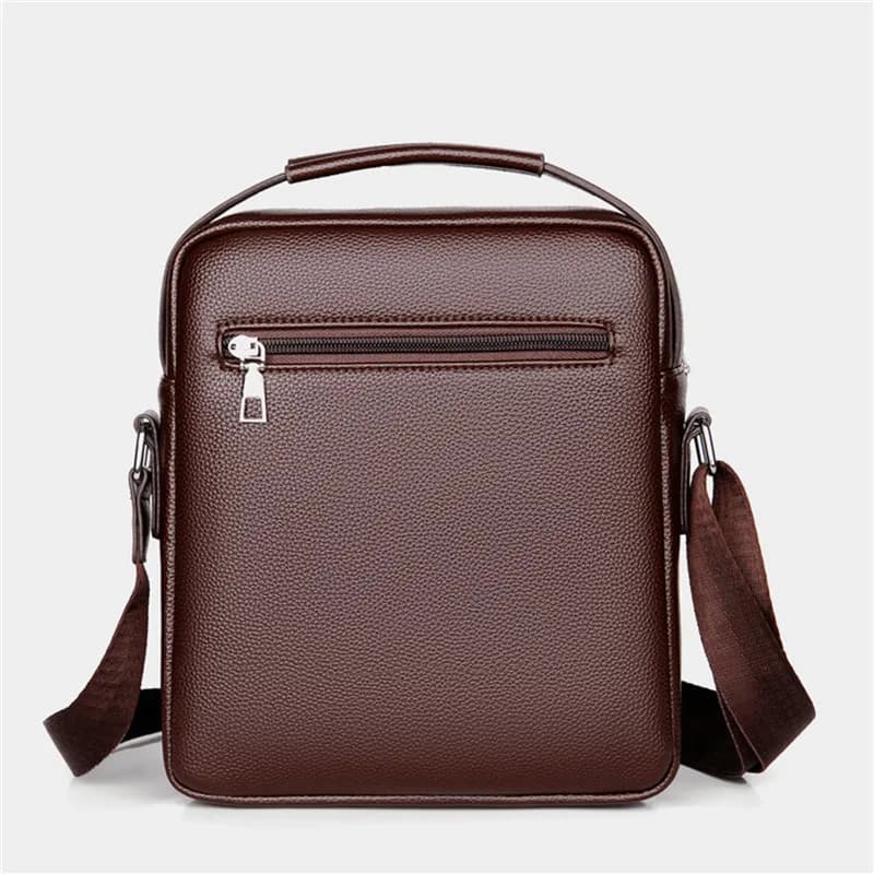Men Crossbody Shoulder Bags Waterproof Vintage Men Handbags Large Capacity PU Leather Bag Man Messenger Bags Tote Bag - 5