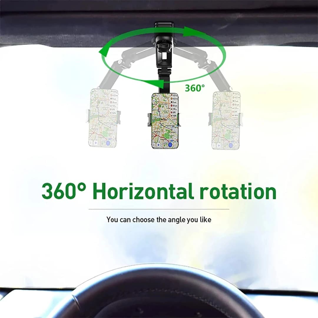 Sun Visor Phone Holder for Car Multifunctional 360° Rotating Sun Visor Cell Phone Holder with IPhone/Samsung/Android - 3