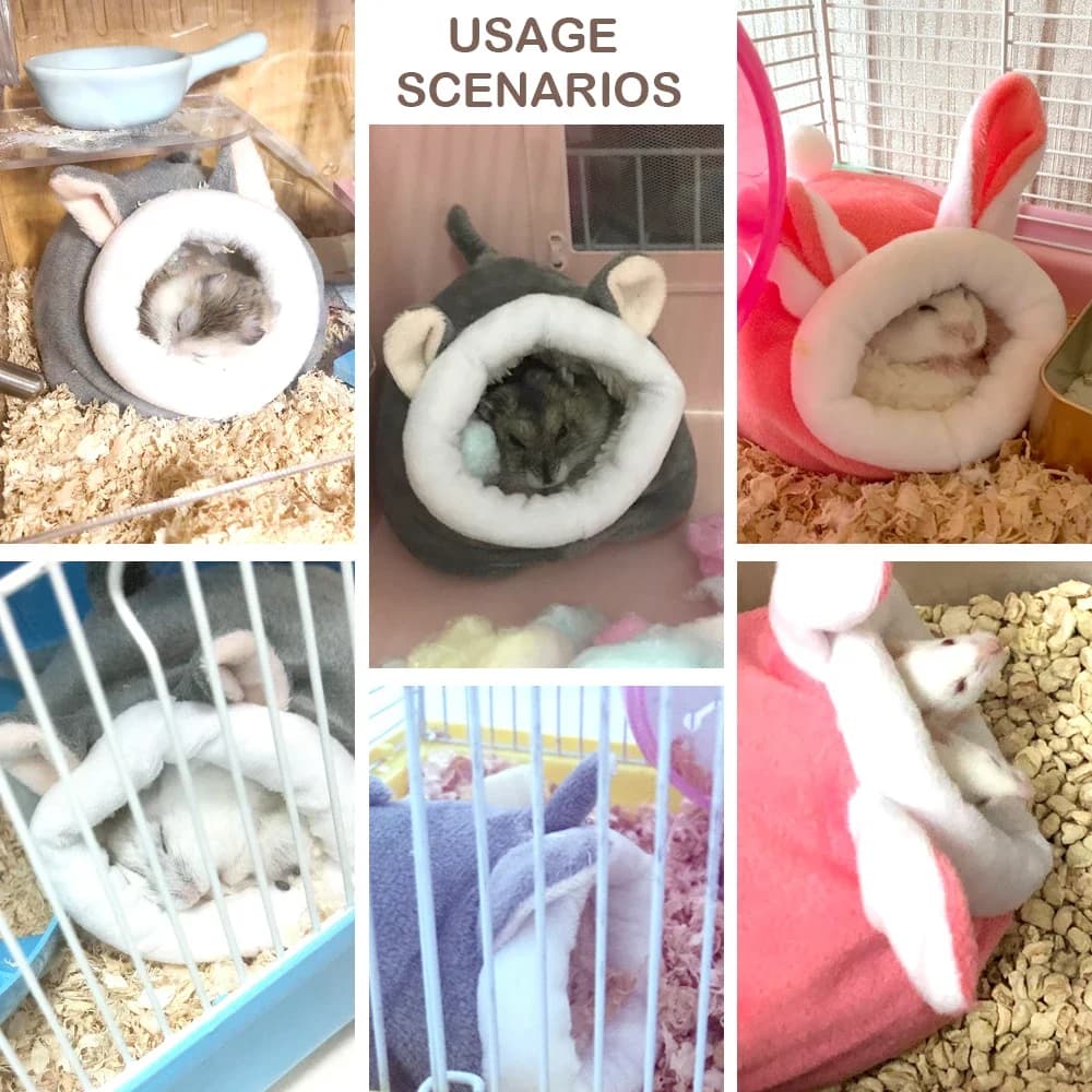 Hamster House Guinea Pig Hamster Cotton House Pet Bed House Small Animal Nest Winter Warm For Rodent/Guinea Pig/Rat/Hedgehog - 2