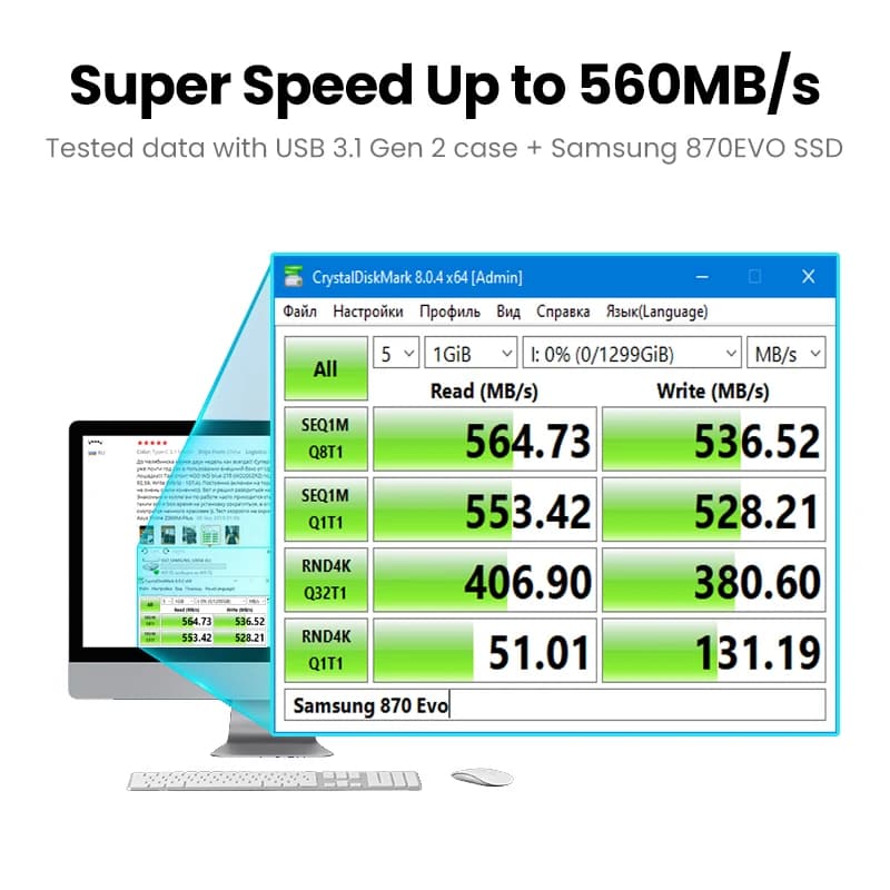 علبة UGREEN HDD مقاس 2.5 بوصة SATA إلى USB 3.0 علبة محرك أقراص صلبة لأقراص SSD صندوق USB C 3.1 الجيل الثاني علبة محرك أقراص صلبة خارجي - 4