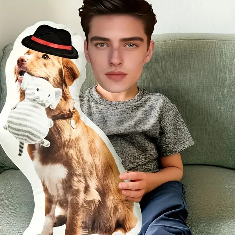 وسادة حديثة مخصصة للحيوانات الأليفة بطباعة رقمية مزدوجة الوجهين، وسادة صور شخصية للقطط والكلاب - 4