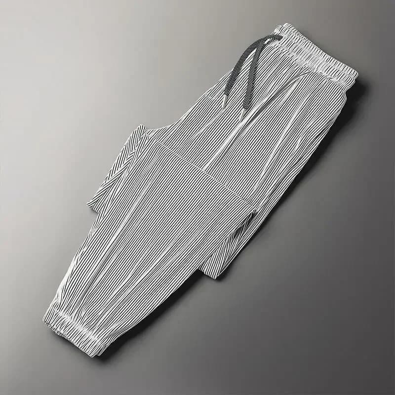 2026 Summer Ice Silk Ultra-thin Pants Men's Loose Straight Section Drape Ice Silk Pants Wide Leg Sports Casual Pants Fits - 3
