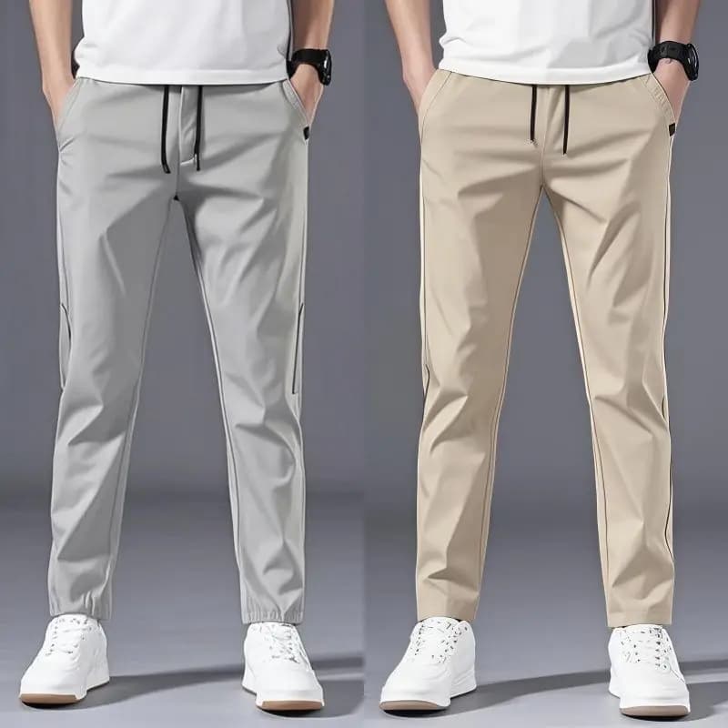 Casual Pants Men's Korean Version Summer Thin Men's New Sports Pants Loose and Versatile Trend Light Luxury Straight Trousers - 4