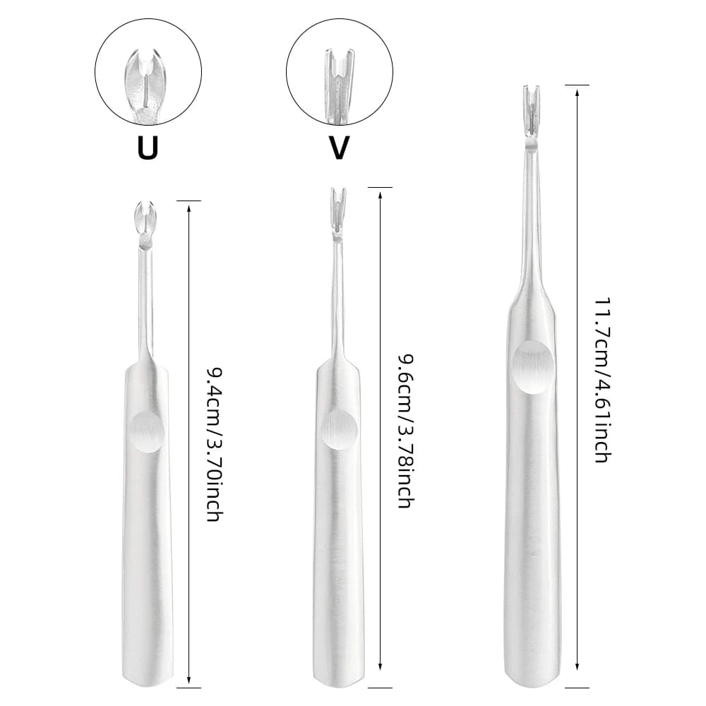 Premium Stainless Steel Leather Crafting Slot Tool Set - Groover, V & U Shape Gouge, Edge Skiving Knife, DIY Leather Punch Tools - 4