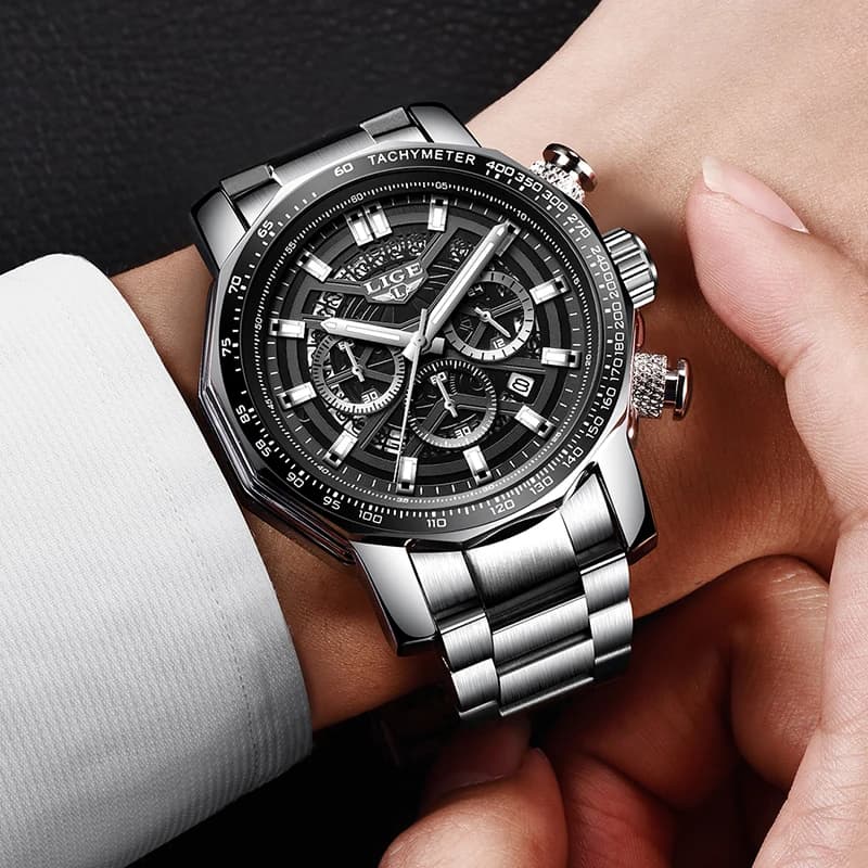 LIGE Sport Watches For Men Fashion Military Waterproof Chronograph Top Brand Luxury Luminous Quartz Wristwatch Men Reloj Hombre - 5