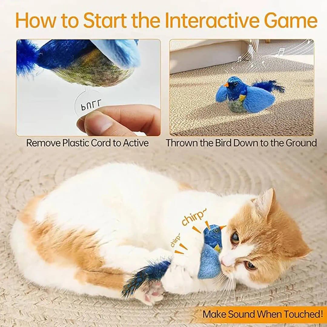 Indoor Interactive Birds Toy for Cat Chasing Teasing Toy Sounding Catnip Cat Teaser Toy Self-hilarity Wall Hanging Birds Cat Toy - 4