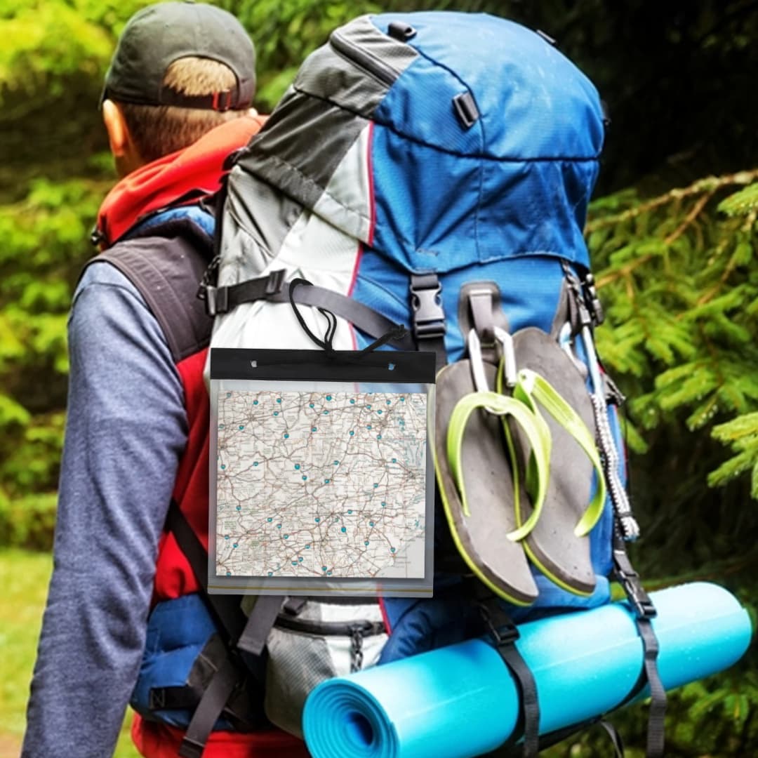 Waterproof Foldable Map Storage Case Transparent Document Dry Bag Trail Map Case Hiking Passport Holder Outdoor Camping Hiking - 4