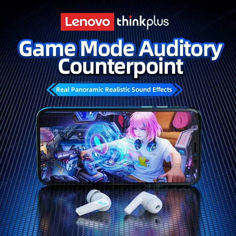 سماعات رأس لينوفو GM2 Pro TWS لاسلكية، بلوتوث 5.3، مقاومة للماء، سماعات رأس رياضية مع ميكروفون، عمر بطارية طويل - 2