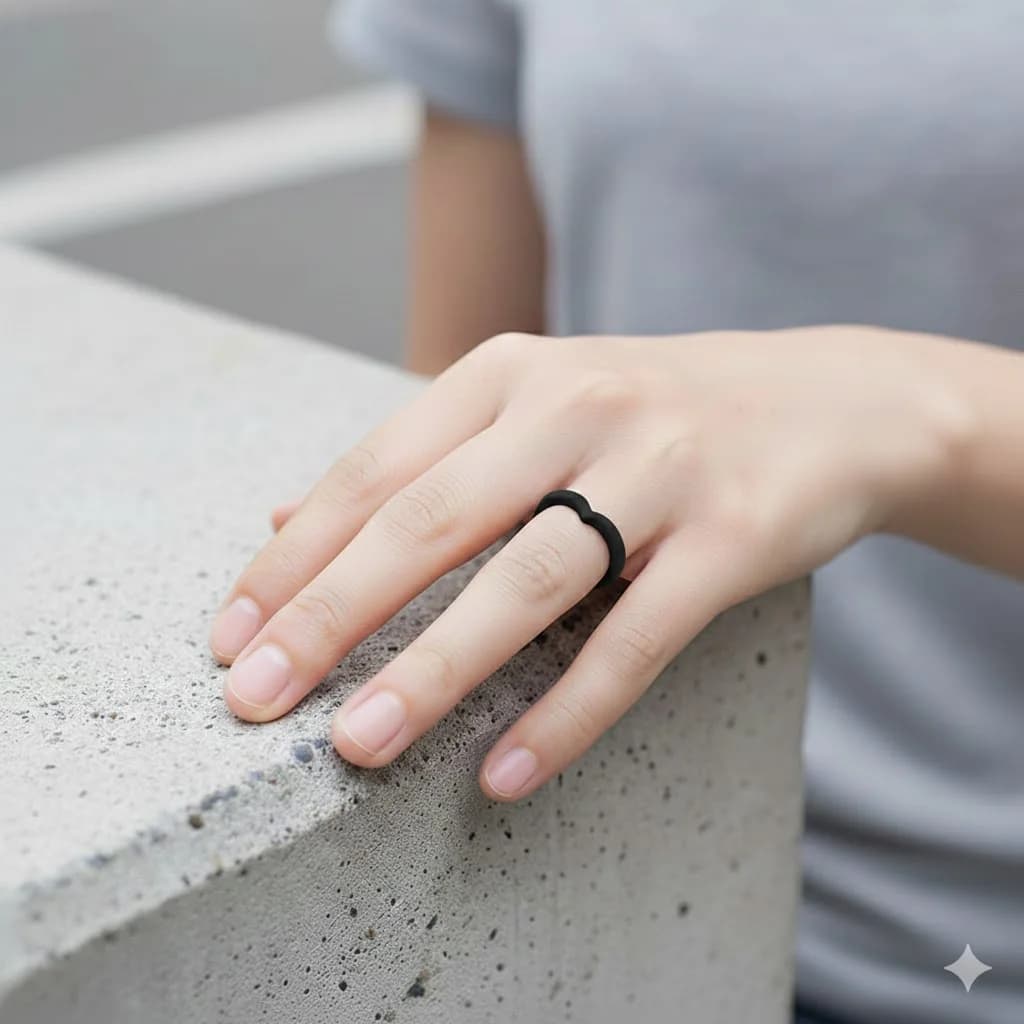 8 Pcs Colorful Silicone Rings for Her, 3mm Thin Stackable Rubber Wedding Bands Women Bright Colors Hypoallergenic Pinky Ring - 6