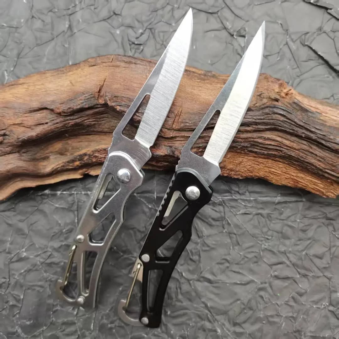 Stainless Steel Sharp Folding Blade Knife Wooden Handle Outdoor Camping Portable Pocket Fruit Cutter Keychain Knife For Survival - 4
