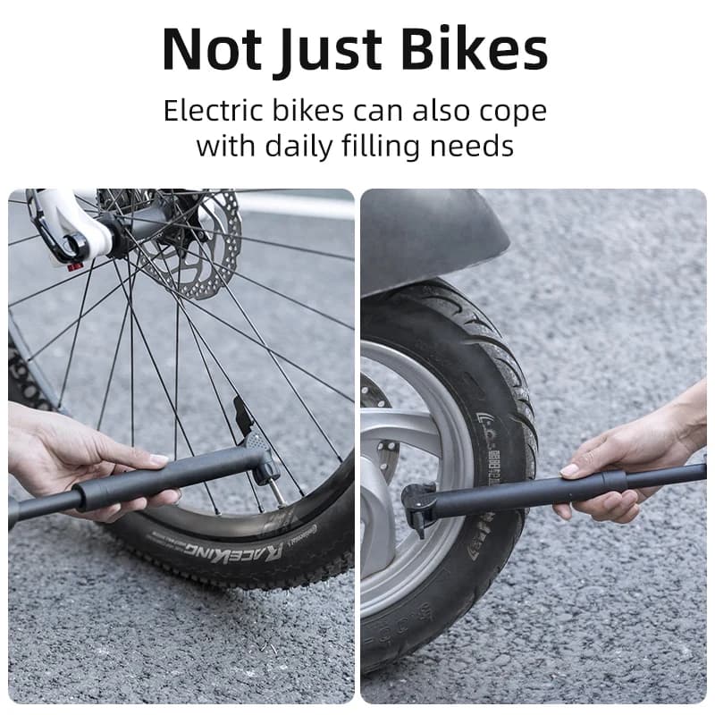 ROCKBROS Bike Pump 80PSI Schrader Presta Valve Bicyle Pump MTB Road Mini Portable Air Inflator nylon Cycling Pump Accessories - 3