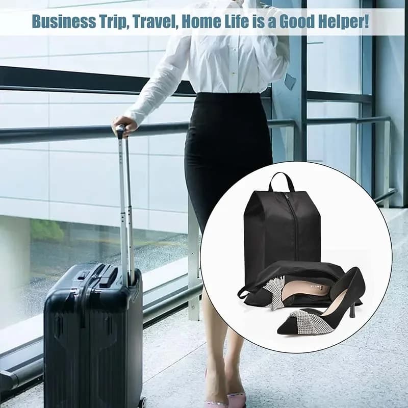 حقائب تخزين أحذية مقاومة للغبار ، حقيبة أحذية نايلون محمولة مع سحاب قوي ، حقيبة حقيبة مقاومة للماء ، جيب منظم الأحذية - 6