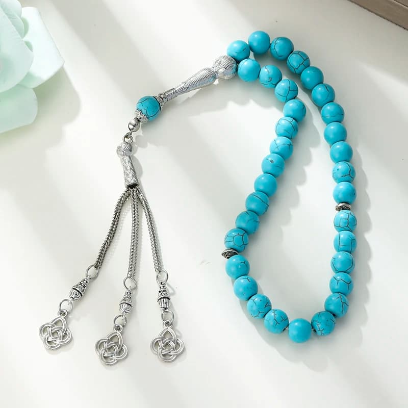 مسلم روز الخرز عيد رمضان هدية Türkiye الرجال سوار العربية الإسلامية سبحة صلاة 10 مللي متر 33 الخرز الحجر الطبيعي اليدوية Jewe - 5