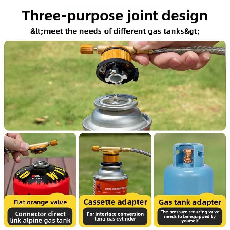 موقد تخييم محمول عالي الطاقة 7-Core بقوة 19800 واط، موقد غاز مقاوم للرياح مع إشعال إلكتروني لمعدات الطهي في الهواء الطلق - 3