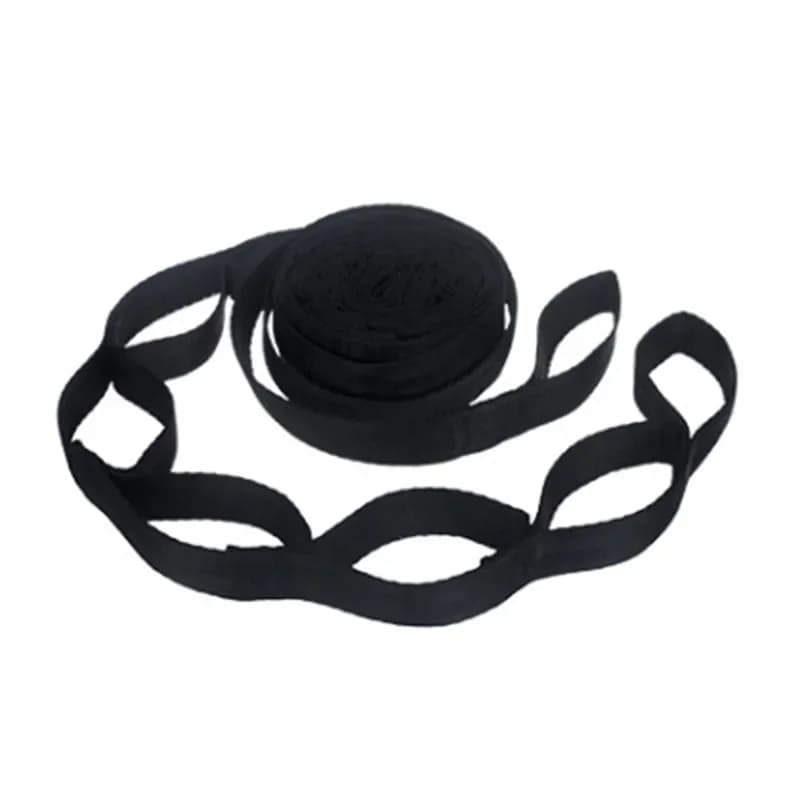Correias de poliéster reforçado para acampamento ao ar livre Black Hammock Straps 5 Ring alta carga-rolamento farpado 2pcs - 5