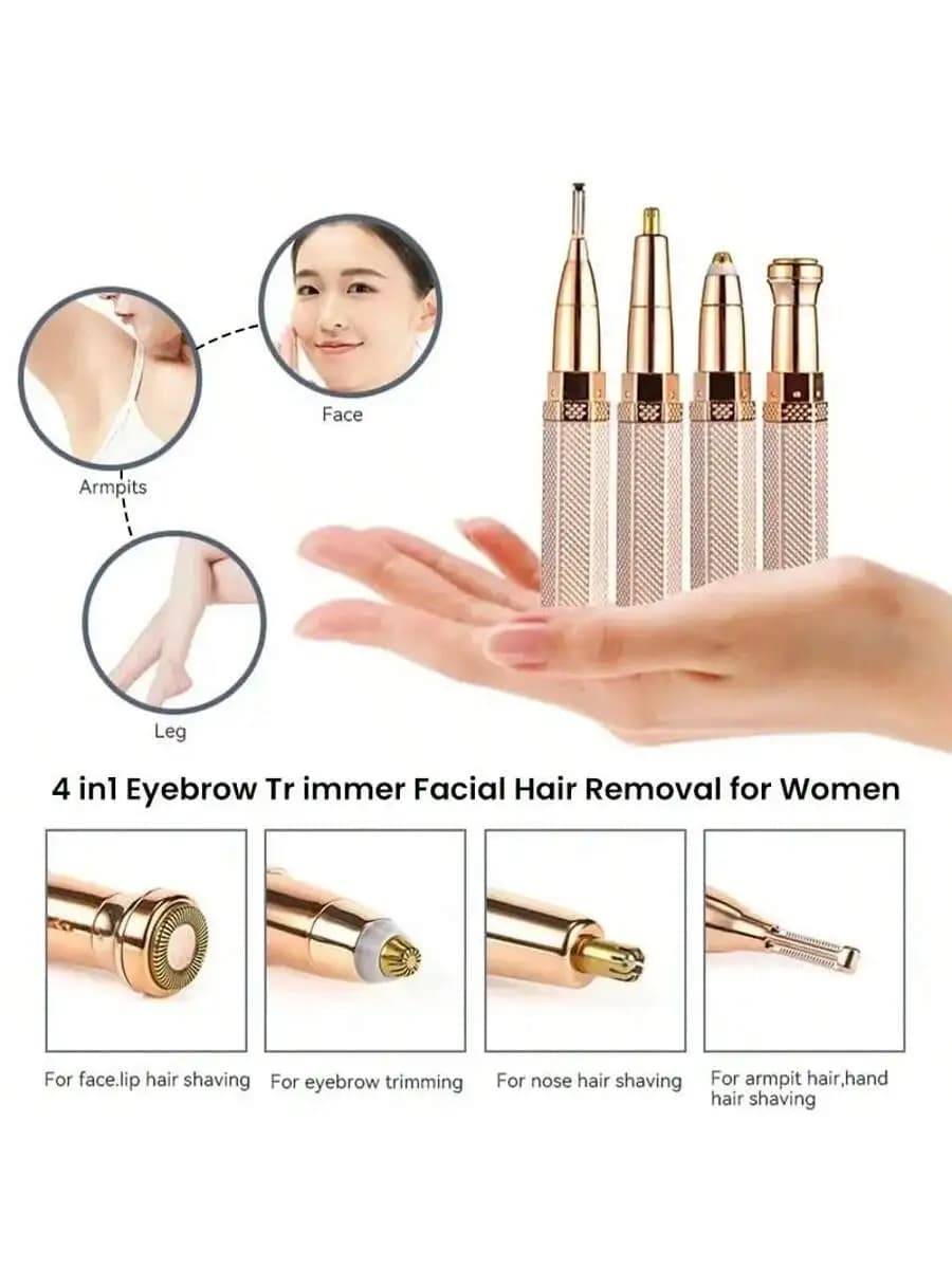 Electric Hair Removel Shaver For Women Eyebrow Trimmer Epilator Electric Painless Hair Remover Machine Body Facial Battery capac - 2