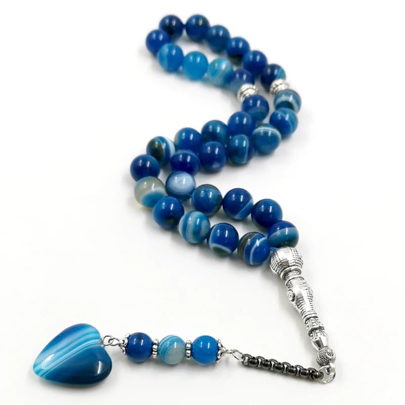 Tasbih Natural agate stone 33 prayer beads ramadan accessories Professional Misbaha - 5