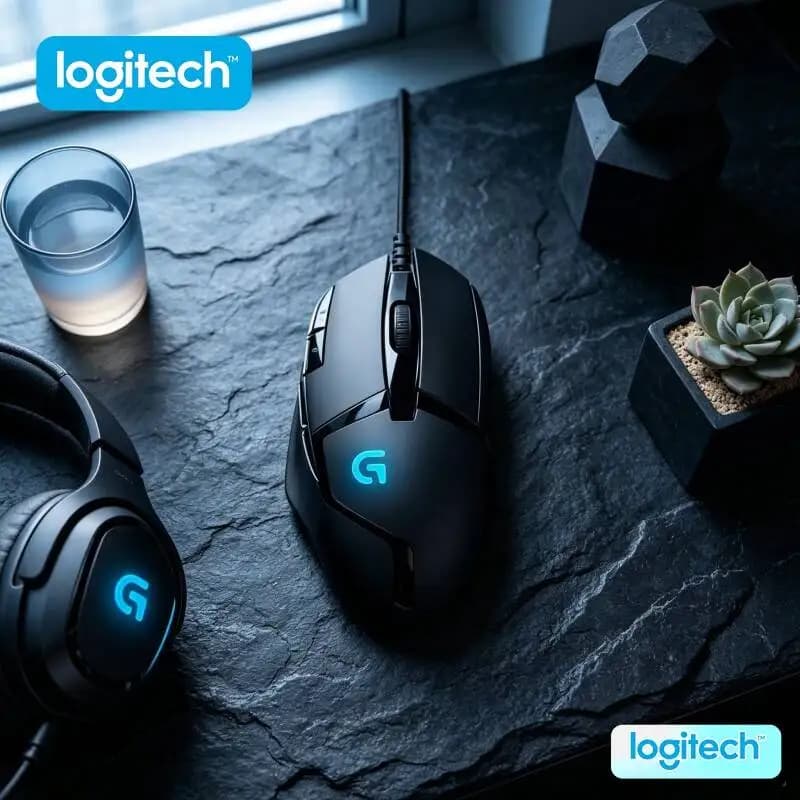 Logitech G402 Hyperion Fury Gaming Mouse 500+ IPS Speed 20M Clicks Anti-Slip Ergonomic Grip for Casual Gamers