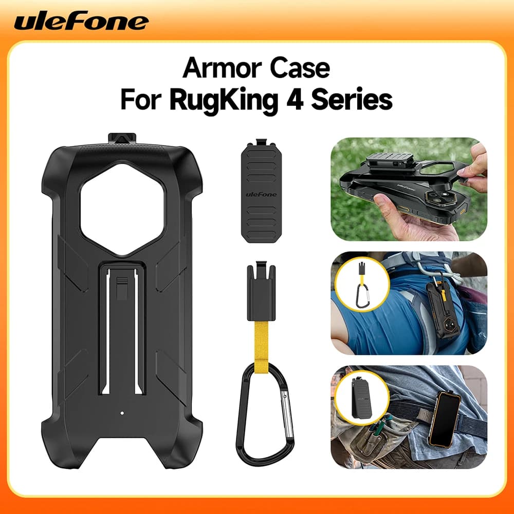 غطاء Ulefone Armor مقاوم للصدمات بفتحات دقيقة متعدد الوظائف واقي ثقيل الواجب لهاتف RugKing 4 Pro