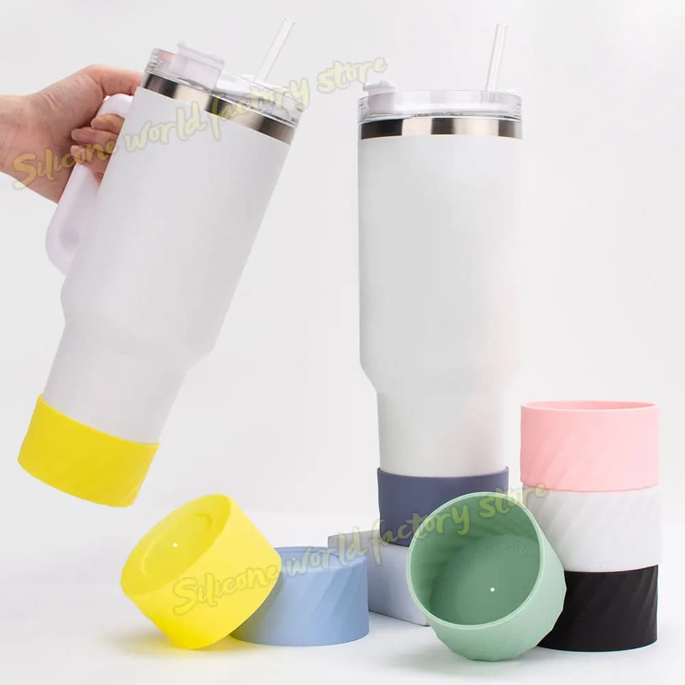SW 7.5/7CM Silicone Cup Bottom Cover for Stanley 40oz/30oz Tumbler Quencher Adventure for IceFlow Flip Straw Water Bottle Sleeve - 3