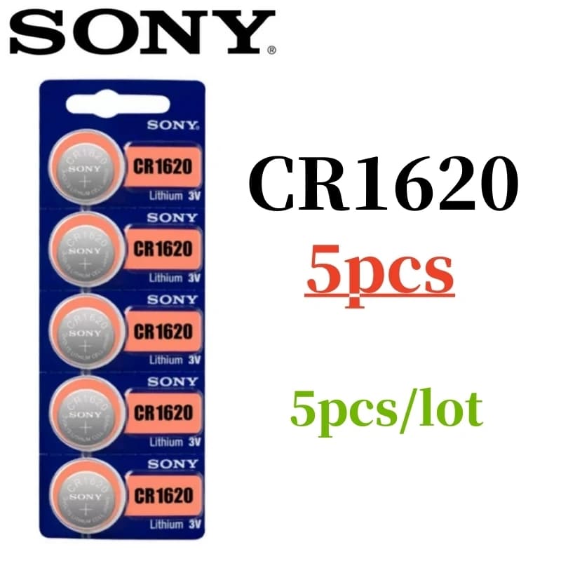 5 قطع بطاريات SONY أصلية: CR2032، CR2025، CR2016، CR1632، CR1220، CR1620، CR2450، CR2430، 371، SR920SW، 377، SR626SW، 364، SR621، 399، SR927SW - 6