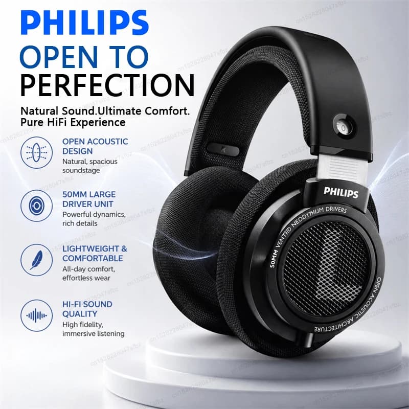 Philips SHP9500 Headphone Professional HiFi Gaming Earphones No Delay Wired for Computer PC Laptop Esports 3.5mm 6.3mm Headset