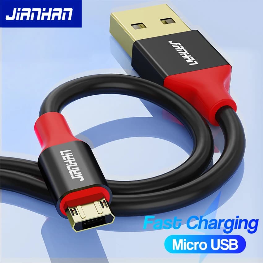 كابل مايكرو USB عكسي من JianHan بطاقة 3A للشحن السريع لهواتف Samsung وXiaomi وHTC وLG وأجهزة Android