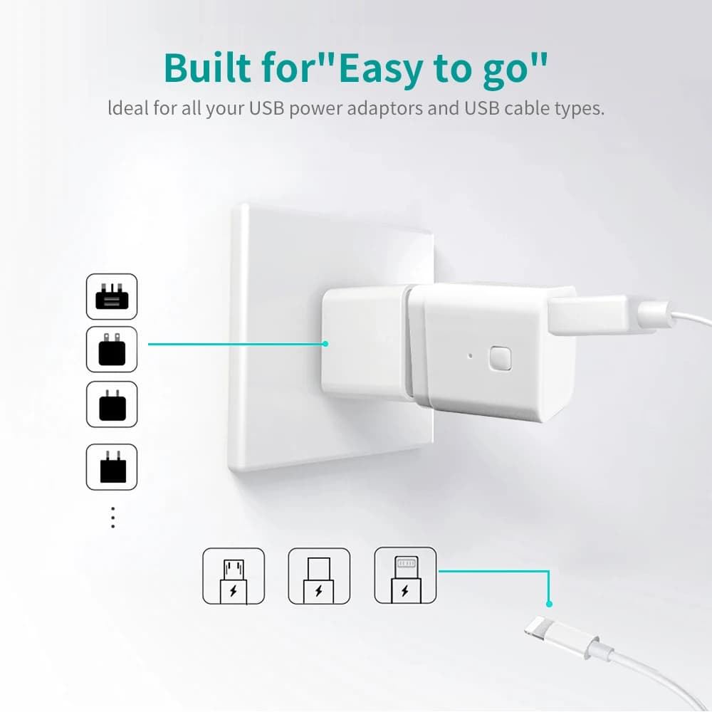 محول Tuya WiFi Micro USB 5V محول طاقة USB ذكي توقيت شحن ذكي يعمل مع Alexa ومساعد Google وحياة ذكية - 5