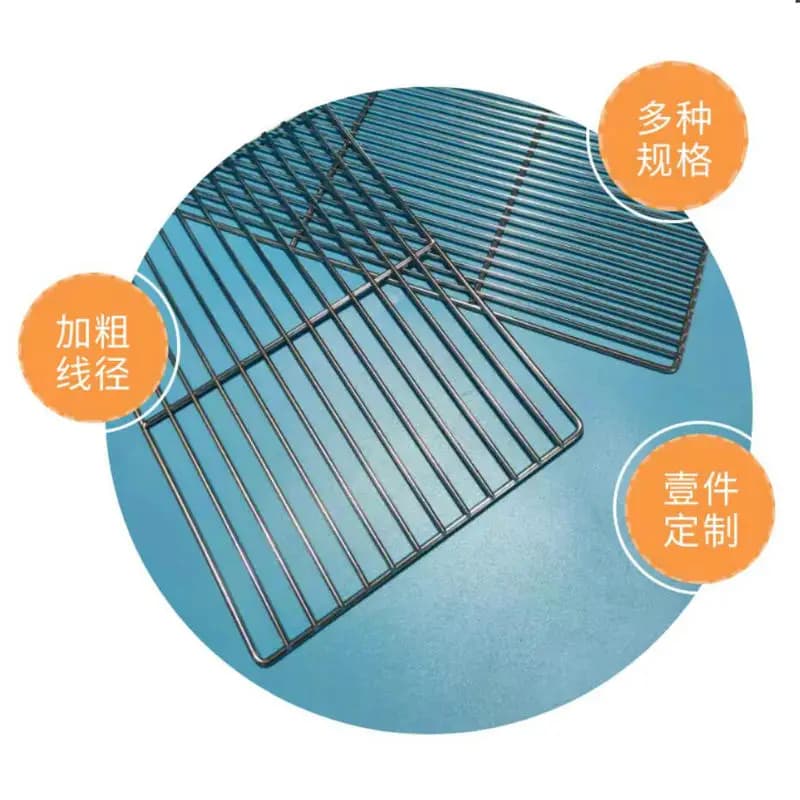 شبكة شواية فحم مستطيلة من الفولاذ المقاوم للصدأ، مقاسات متعددة، مناسبة للشواء، من HQ GM01 - 4