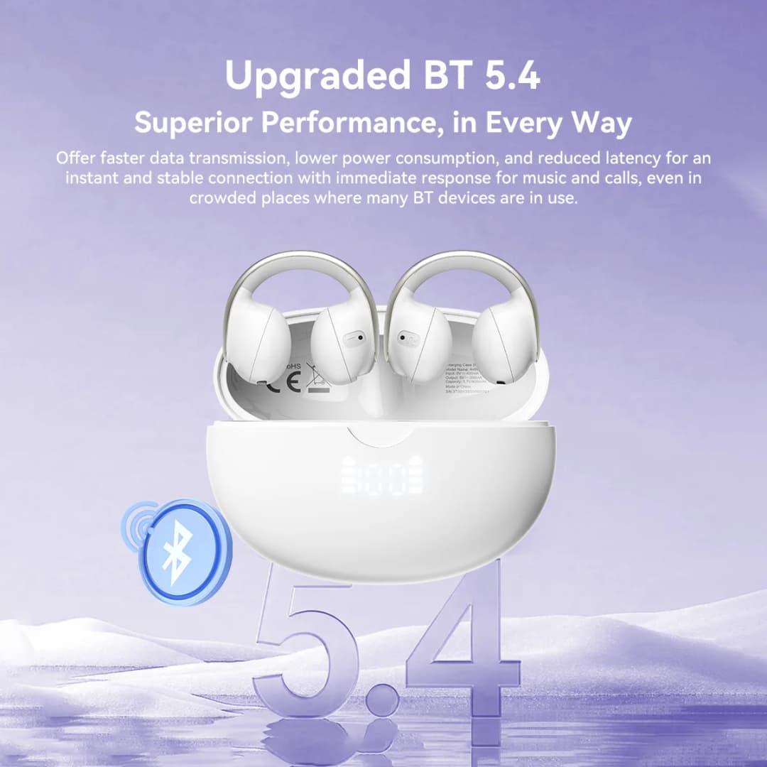 سماعات أذن Blackview AirBuds 13 OWS مع مشبك أذن وشاشة LED مقاومة للماء IPX7 بطارية 400mAh بلوتوث 5.4 سماعات رياضية مع ميكروفون - 6