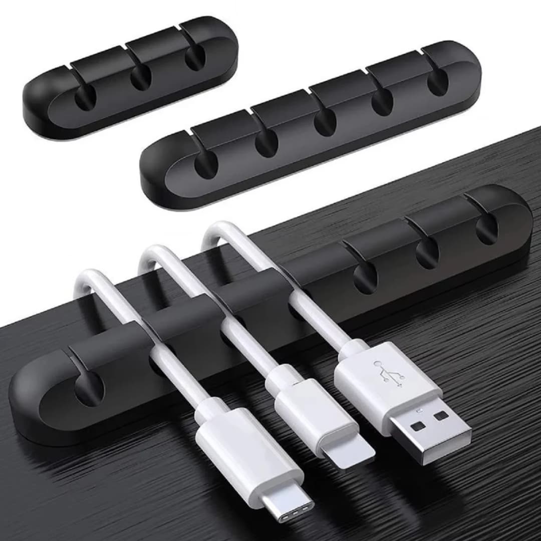 NNBILI منظم كابلات 1/3/5/7 فتحات سيليكون USB منظم كابلات مشابك إدارة ذاتية اللصق لفأرة لوحة المفاتيح سماعة الرأس - 4